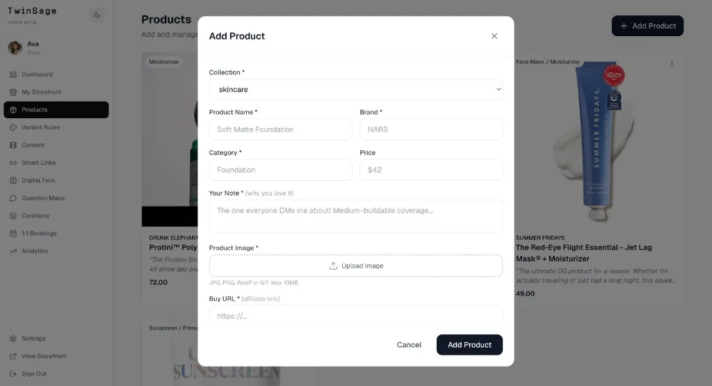 Add your products